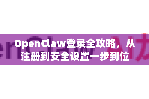 OpenClaw登录全攻略，从注册到安全设置一步到位