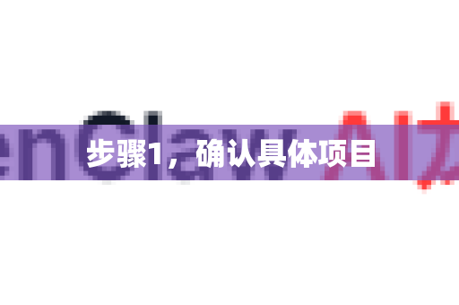 步骤1，确认具体项目